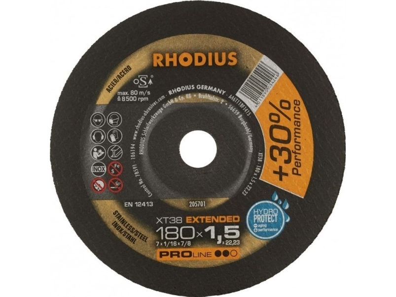 Rhodius XT38 205701 Skärskiva rak 180 mm 22,23 mm 1 st Rostfritt stål, Stål | Elverktyg - Sågblad - Cirkelsågsklinga | GameStuff