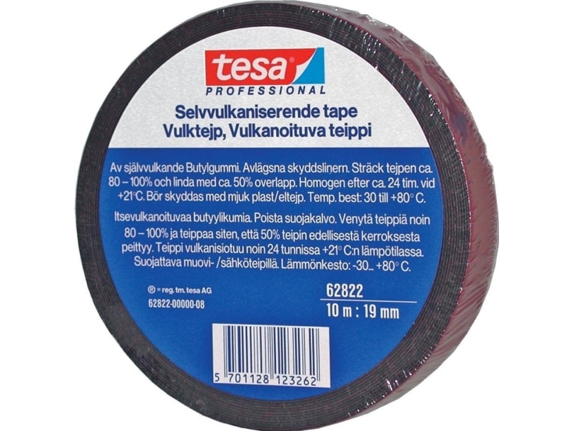tesa tætningstape 10mx19mm - PRO 62822, Selvvulkaniserende tape af butylgummi, sort | Verktyg & Verkstad - Infästning - Övriga Infästning | GameStuff