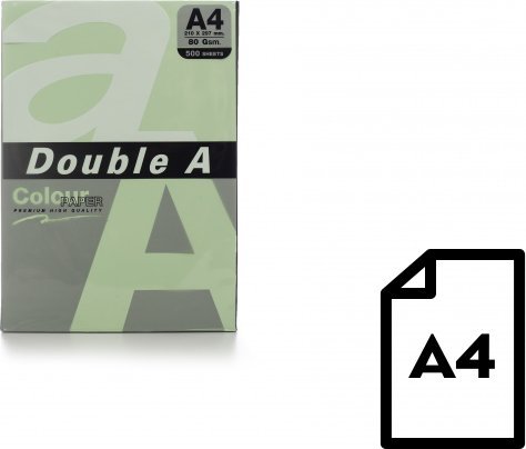 Double A Farvet Papir Double A, 80G, A4, 500 Ark, Laguna