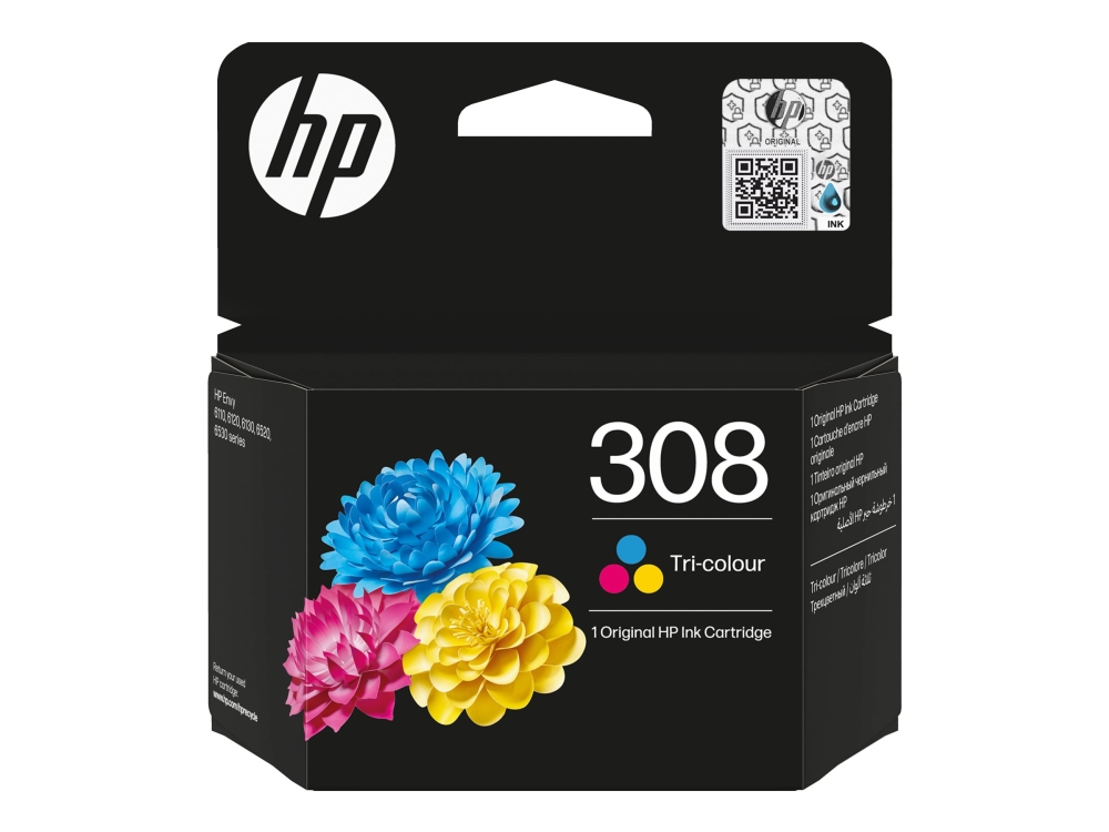 Hp 308 - Cyan, Magenta, Gul - Original - Boks - Blækpatron