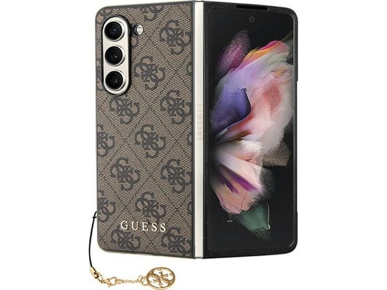 Samsung Galaxy Z Fold 5 Guess Dėklas 4G Charms Collection (Guhczfd5gf4gbr) Rudos Spalvos