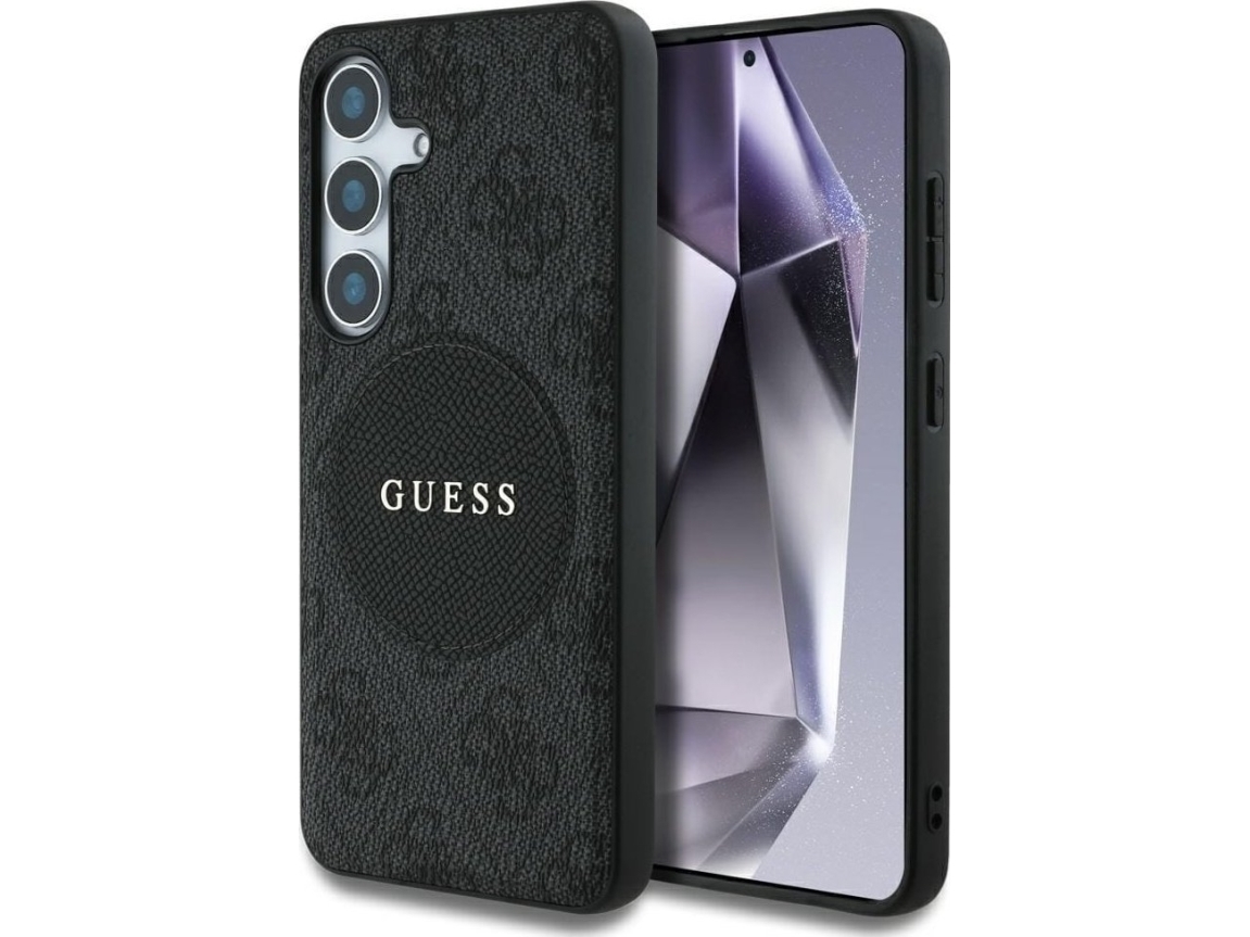 Dklas Guess 4g Round Patch Classic Logo Magsafe För Samsung Galaxy S25 Juoda