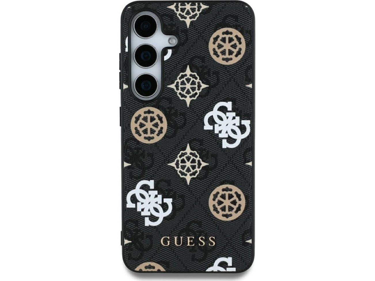 Guess 4g Tryckt Fargat Pionmönster Magsafe Samsung Galaxy S25 Ultra Telefonskal Svart
