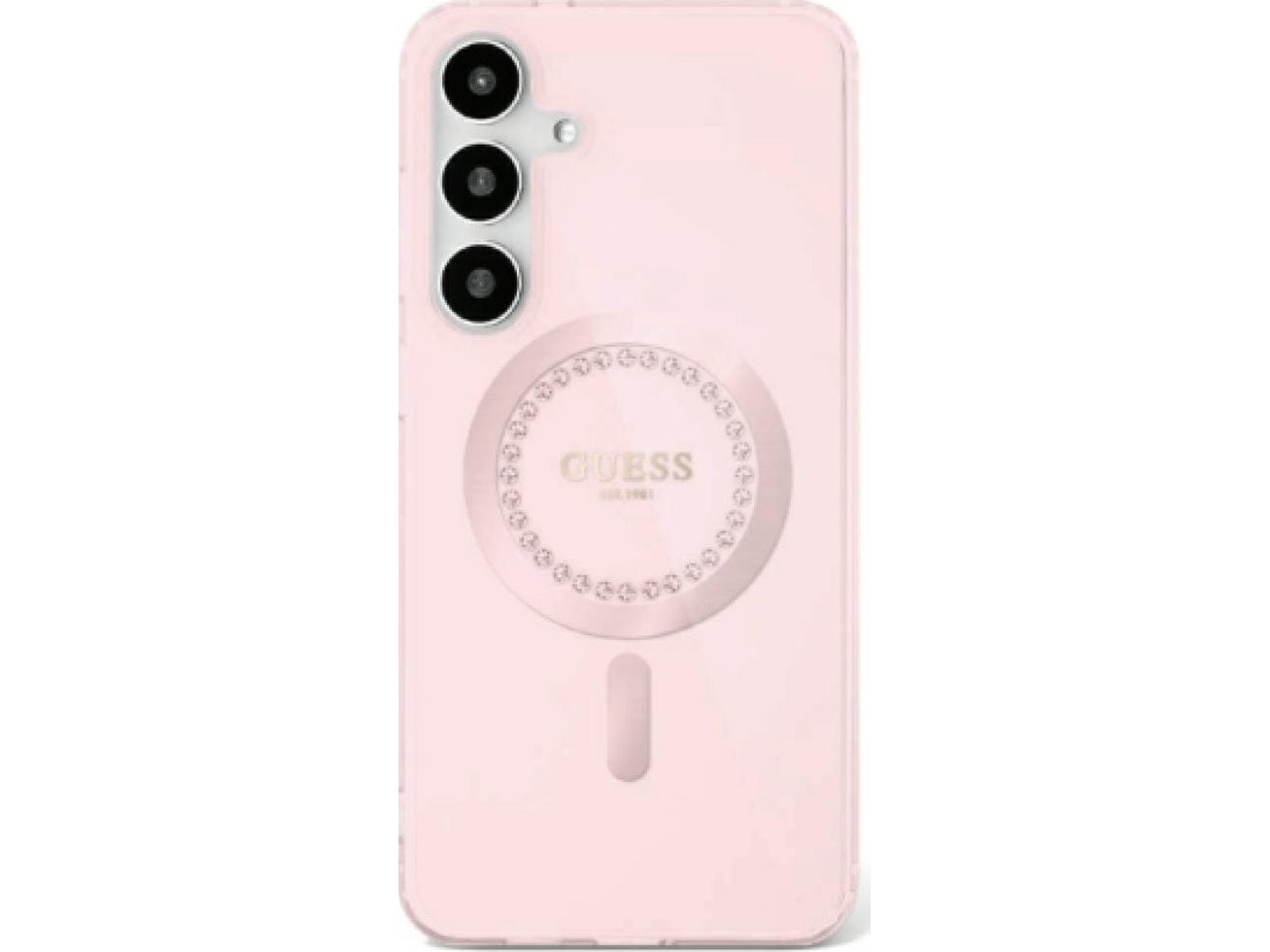 Guess Fodral För Samsung S25 Guhms25spftdtep Magnetisk Iml Strassstenar Rosa