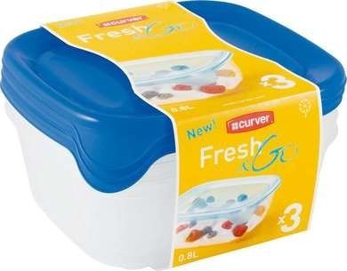 Curver Fresh&Ampgo Beholder Sæt 3X0,8L Blå (182217)