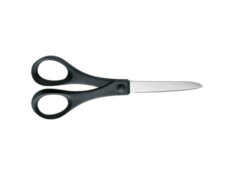 Fiskars Essential, Voksen, Lige Snit, Enkelt, Sort, Rustfrit Stål, Rustfrit Stål, Kontorsaks