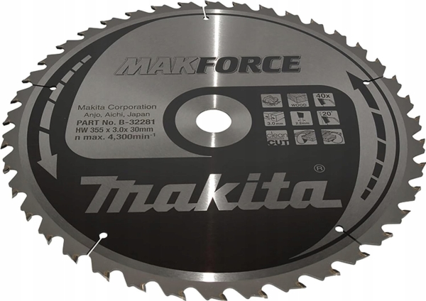 Makita Tariff Savklinge 355X30x40z Makforce Træ