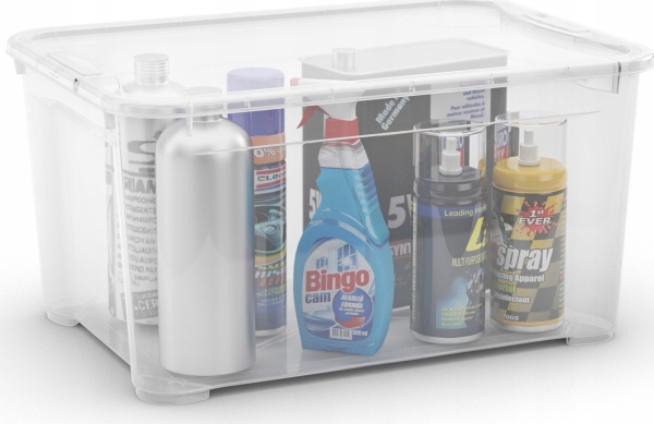 KURVERBEHOLDER MED LOKK 47L/TRANSPARENT