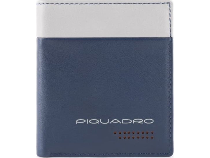 Piquadro, Urban, Leather Wallet, Credit Card Case, In Mėlyna Pilkas, For Men