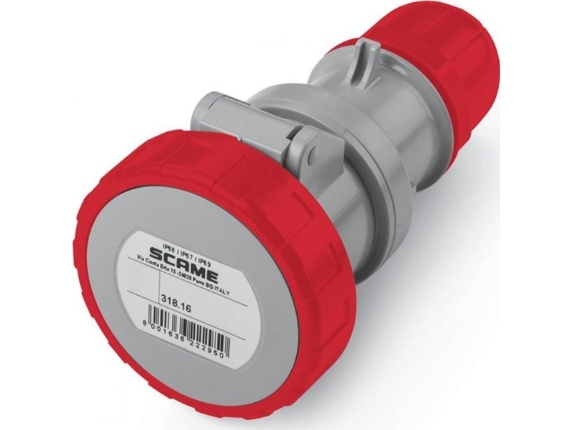 Scame Tragbare Steckdose Optima 318.1647 16A 5P Ip67 Rot