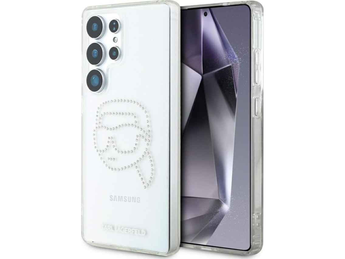 Karl Lagerfeld Rhinestones Karl Head Logo Fodral Samsung Galaxy S25 Ultra Transparent