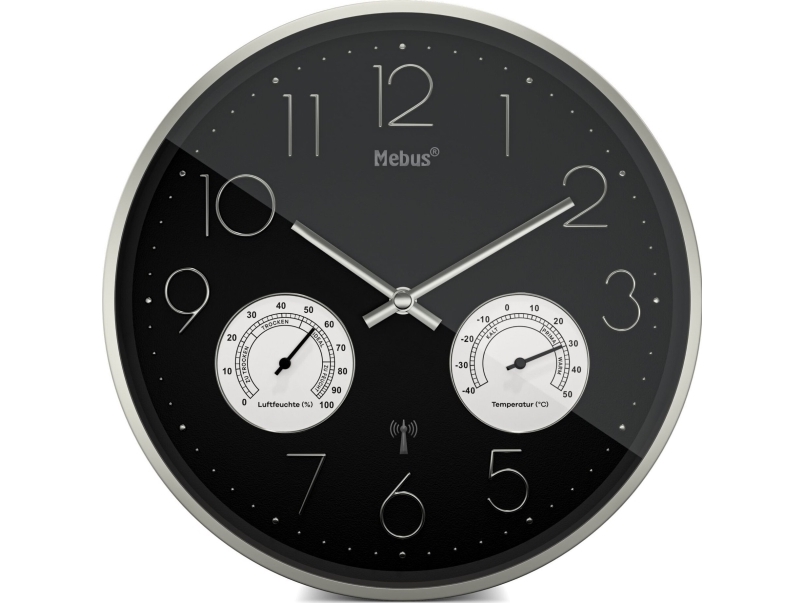 Radiobudzik Mebus Mebus 12988 Radio Wall Clock With Thermo-Hygrometer