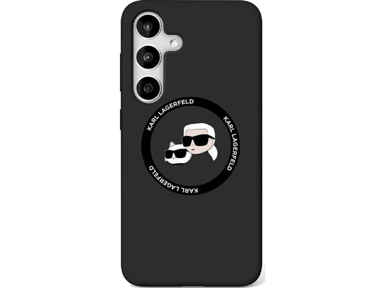 Karl Lagerfeld Silicone Double Heads And Circle Magsafe Samsung Galaxy S25 Ultra Case Black