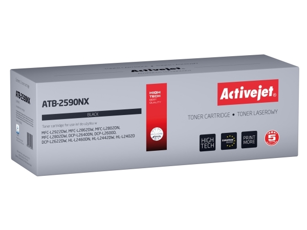 Activejet Atb-2590Nx Toner Til Brother-Printere Erstatning Brother Tn2590xl Supreme 3000 Sider Sort), 3000 Sider, Sort, 1 Stk