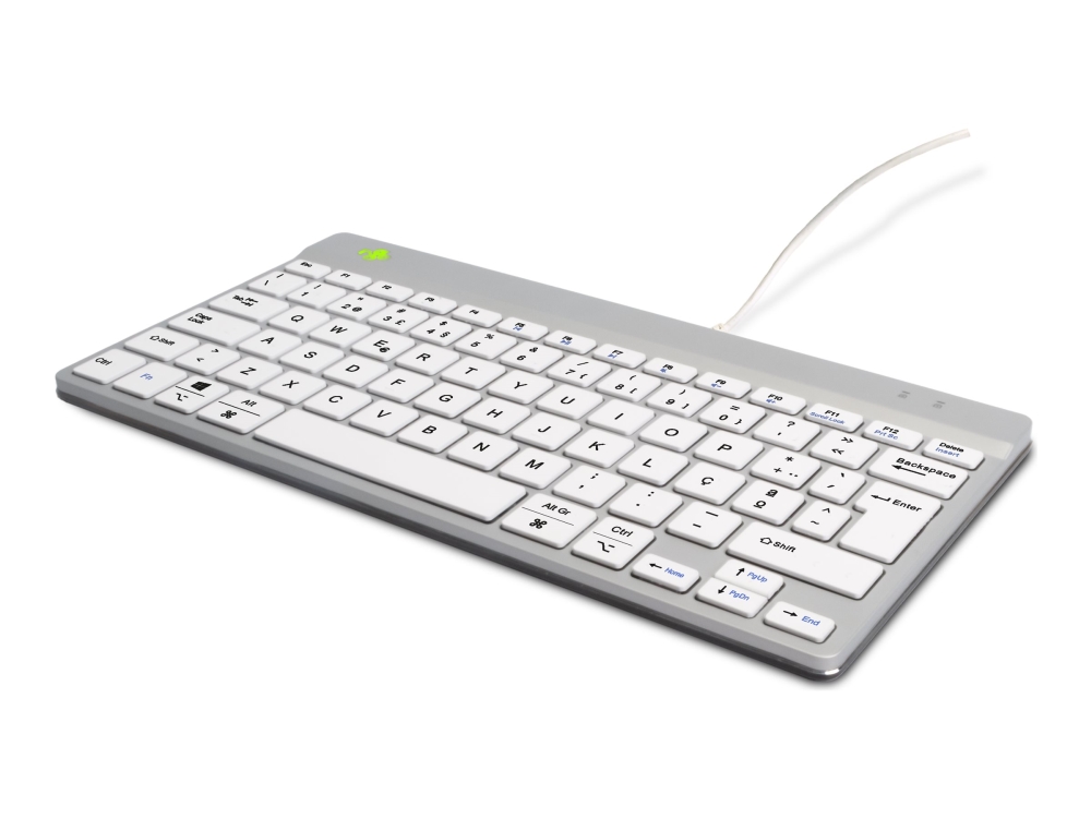 R-Go Compact Break - Tastatur - Med Integreret Brudindikator - Compact - Usb-C - Qwerty - Portugisisk - Hvid