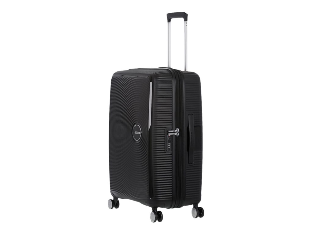 American Tourister Soundbox Spinner Expandable - Väska med hjul 67 cm - hård sida - polypropylen - bassvart | Utomhus - Väskor & Resväskor - Resväskor & restrolleys | GameStuff