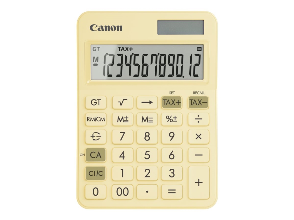 Canon LS-125KB - Skrivbordskalkylator - 12 siffror - solcellspanel, batteri - gul