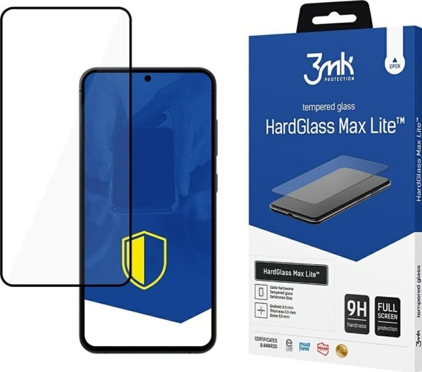 3mk Hardglass Max Lite Svart Hardat Glas För Samsung Galaxy S25 Svart/svart