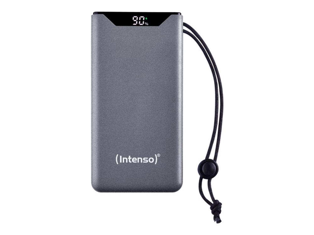 Intenso F10000 - Strömförsörjningsbank - 10000 mAh - 20 Watt - 3 A - QC 3.0, Power Delivery 3.0 + PPS - 2 utdatakontakter (24 pin USB-C, USB typ A) - på kabel: USB-C - grå | Tele & GPS - Batteri & Laddare - Strömförsörjningsbanker | GameStuff