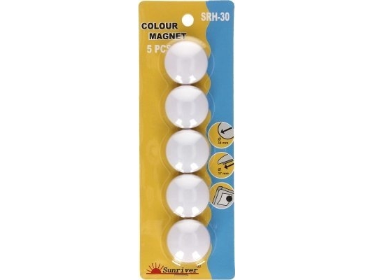 Argo Magneter 30mm ARGO WF 607391 vit 5 st | Möbler - Tavla & Displays - Flipover | GameStuff