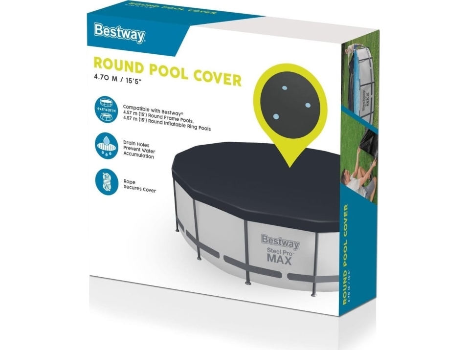 Bestway 58038, Kansi, Blå, Polyeteeni, 4,57 m, 4,57 m, 91 cm