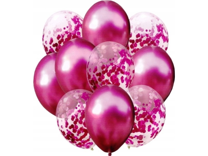 Mk Trade Sæt Balloner Bordeaux Med Konfetti 33 Cm 10 Stk Bsc-693
