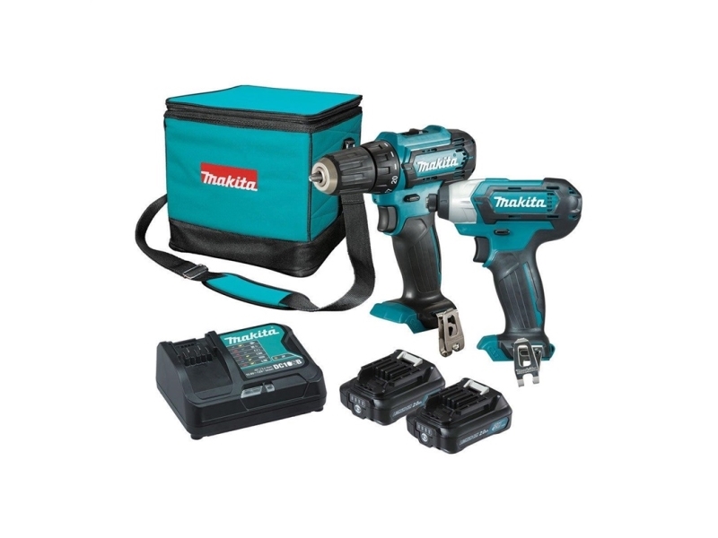 Makita CLX224A, Sladdlös kombiborr, Sladdlös skruvmejsel, Svart, Grön, 30 nm, 450 RPM, 1700 RPM, 70 dB | Elverktyg - Prof. Akku verktyg - Verktygset | GameStuff