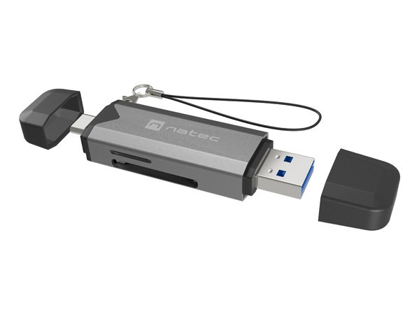 Natec Ncz-2262, Microsd (Transflash), Microsdhc, Microsdxc, Sdhc, Sdxc, Sort, Mørkegrå, 5000 Mbit/S, Usb 3.1, 20 Mm, 74 Mm