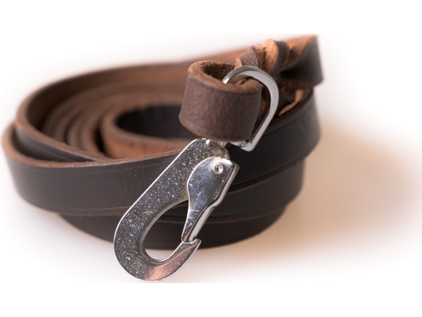 Leather Leash (pcp hook) 1,5 x 180 brown