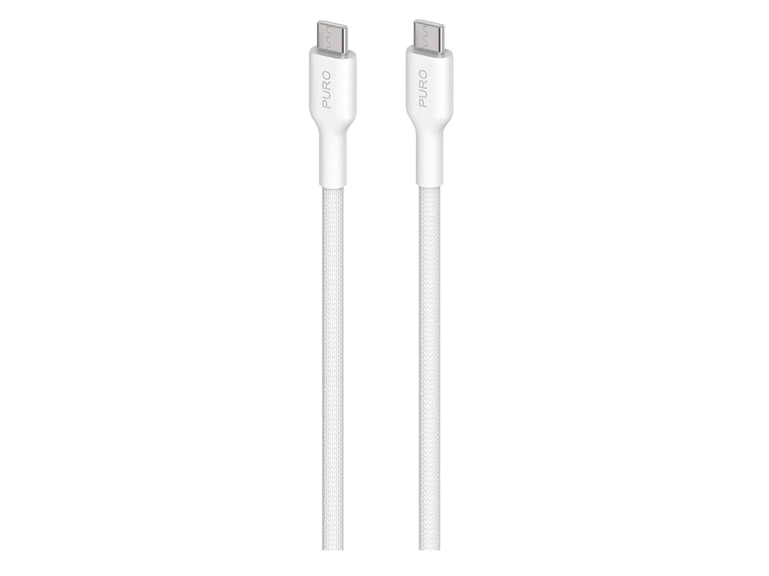 Puro Puro Fabric Usb-Kabel - Strapazierfähiges Geflochtenes Usb-C Zu Usb-C Kabel 1,2M (Weiß)