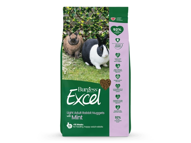 Burgess Excel Light Kaninchen Med Minze 1,5Kg