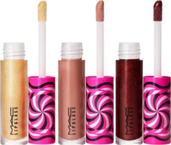 MAC Tiny Tricks-sæt (Lipglass, Lip Gloss, Optical Delusion 2,4 g + Lipglass, Lip Gloss, Tiktalk of the Town 2,4 g + Lipglass, Lip Gloss, Gilty of Trickery 2,4 g) til kvinder