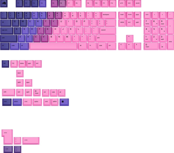 Glorious Glorious Gpbt Gradient Keycaps, Ansi Layout (Us), Pbt, Dye-Sub - Nebula