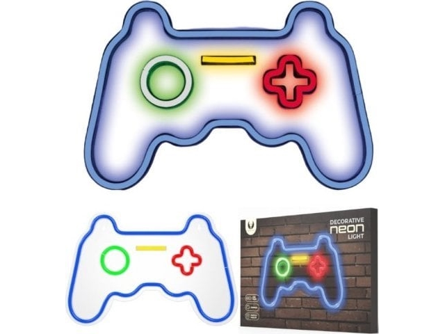 TelForceOne neon LED-skylt Gamepad dekorativt väggskylt 27,5x41x1,6 cm | Spel - Konsoler - Övriga | GameStuff