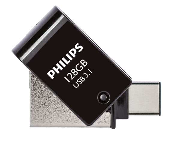 Philips 2 In 1 Otg Usb 3.1+ C Midnight Black - 128 Gb