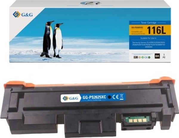 G&amp G G&amp G Kompatibel Toner Med Samsung Mlt D116l Nt Ps2625xc Svart 3000 Tal