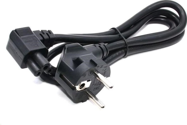 C-Tech Strømkabel Vde 220/230V Notebook 3-Polet Schuko, Vinklet, 1,8 M