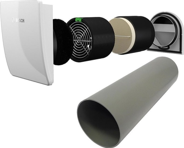 Bosch Vent 2000 D pakke med ind- og udvendig skærm til decentral varmegenvinding Ø162 mm