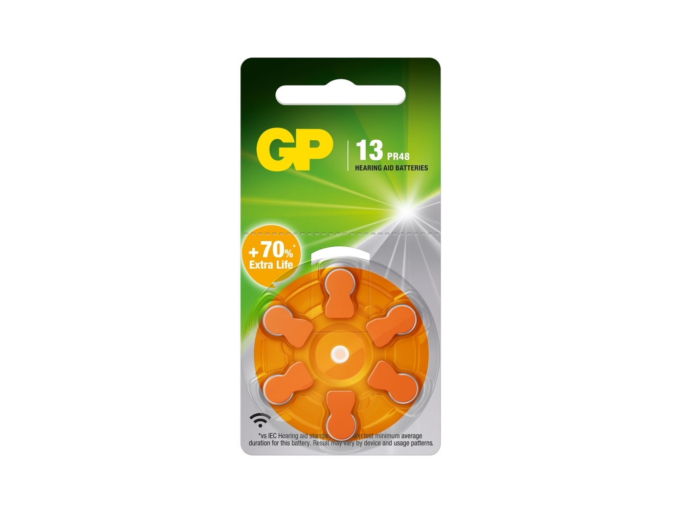 Gp Batteries 103249, Engangsbatteri, Zink-Luft, 1,45 V, 6 Stk, Orange, Blister