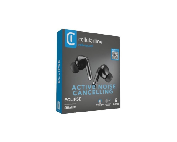 Cellularline Eclipse, True Wireless Stereo (Tws), Anrufe/Musik, 145 G, Kopfhörer, Schwarz