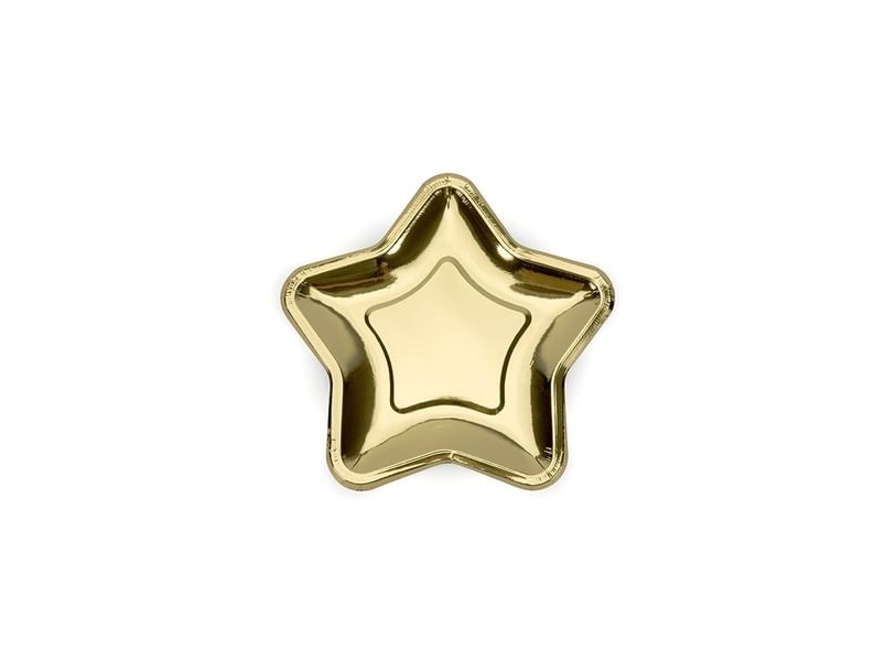 Papirasiet Stjerne Guld Metallic - 6-pak