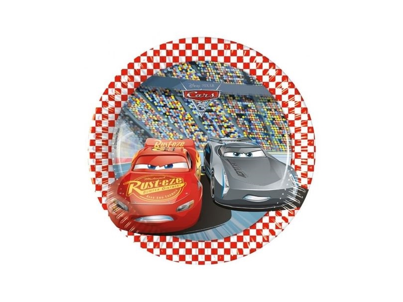 Cars 3 papptallrikar 20 cm 8 st | Catering - Engångsservis - Tallrikar | GameStuff