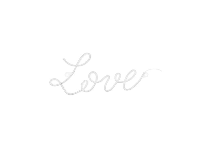 Led Neonskilt Love, Hvid