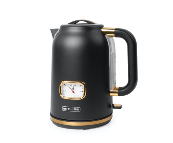 Muse Ms-030 Bc, 1,7 L, 2200 W, Sort, Rustfrit Stål, Vandmåler, Ledningsfri