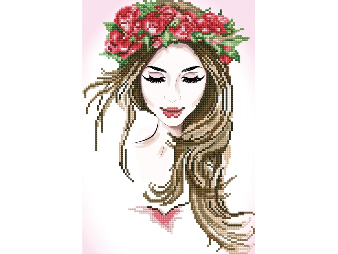 Diamond Dotz Broderi Skønhed I Krans 36x49cm Dd5032