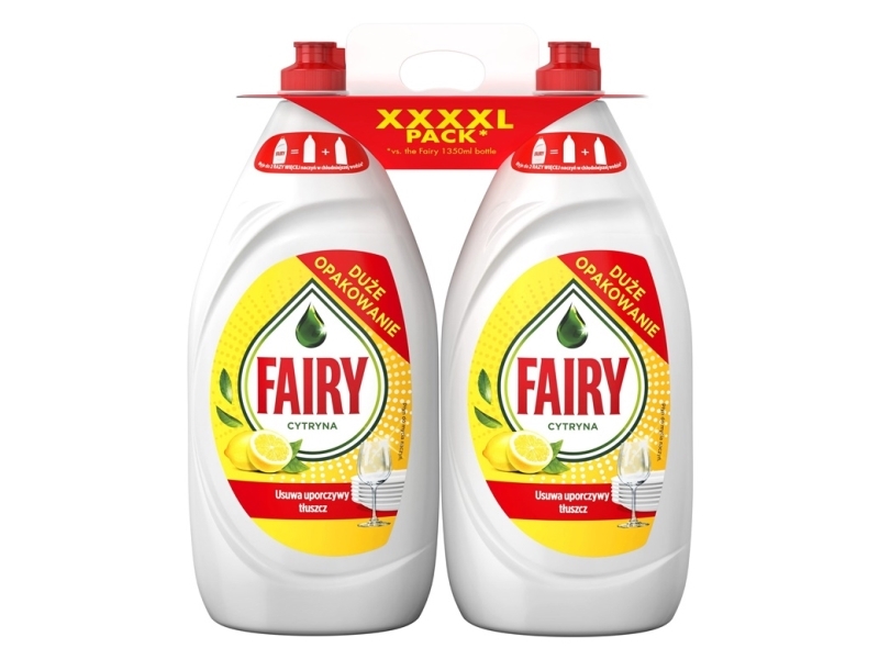 Fairy opvaskemiddel Lemon 1,35 L 2 stk
