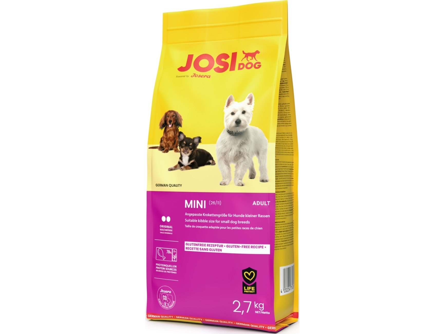 Josidog Mini Alleinfuttermittel Für Ausgewachsene Kleine Rassen, 2,7Kg
