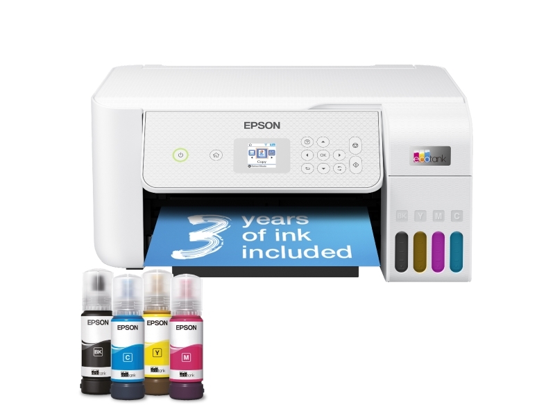 Epson EcoTank ET-2876 - Multifunktionsskrivare - färg - bläckstråle - ITS - A4 (media) - upp till 10 sidor/minut (utskrift) - 100 ark - Wi-Fi, USB - vit | Skrivare - Bläckstråle & fotoskrivare - Multifunktionsskrivare | GameStuff