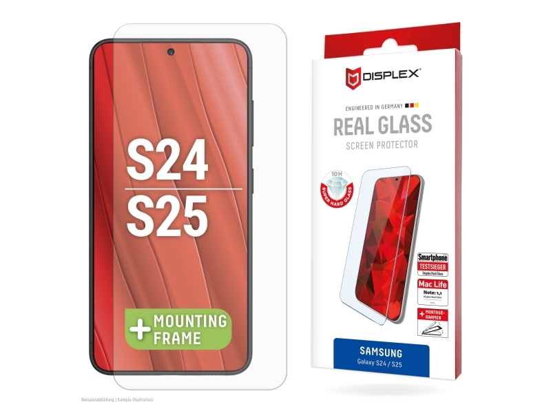 Displex 01895 Samsung Galaxy S24/s25 Torr Applicering Dammresistent Slagtålig Reptålig Stöttålig Transparent 1 Styck