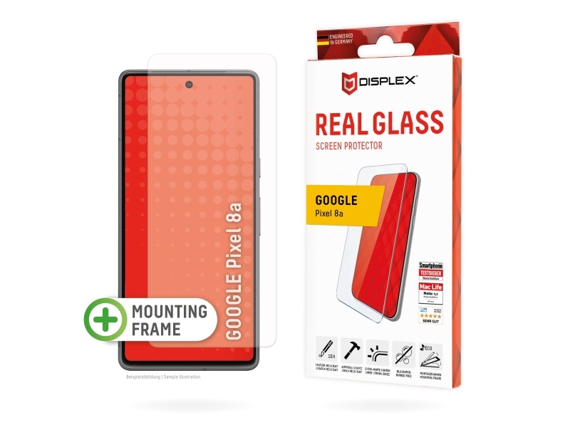 Displex 01927, Google, Pixel 8A, Tør Påføring, Støvresistent, Slagbestandig, Ridseresistent, Stødresistent, Transparent, 1 Stk